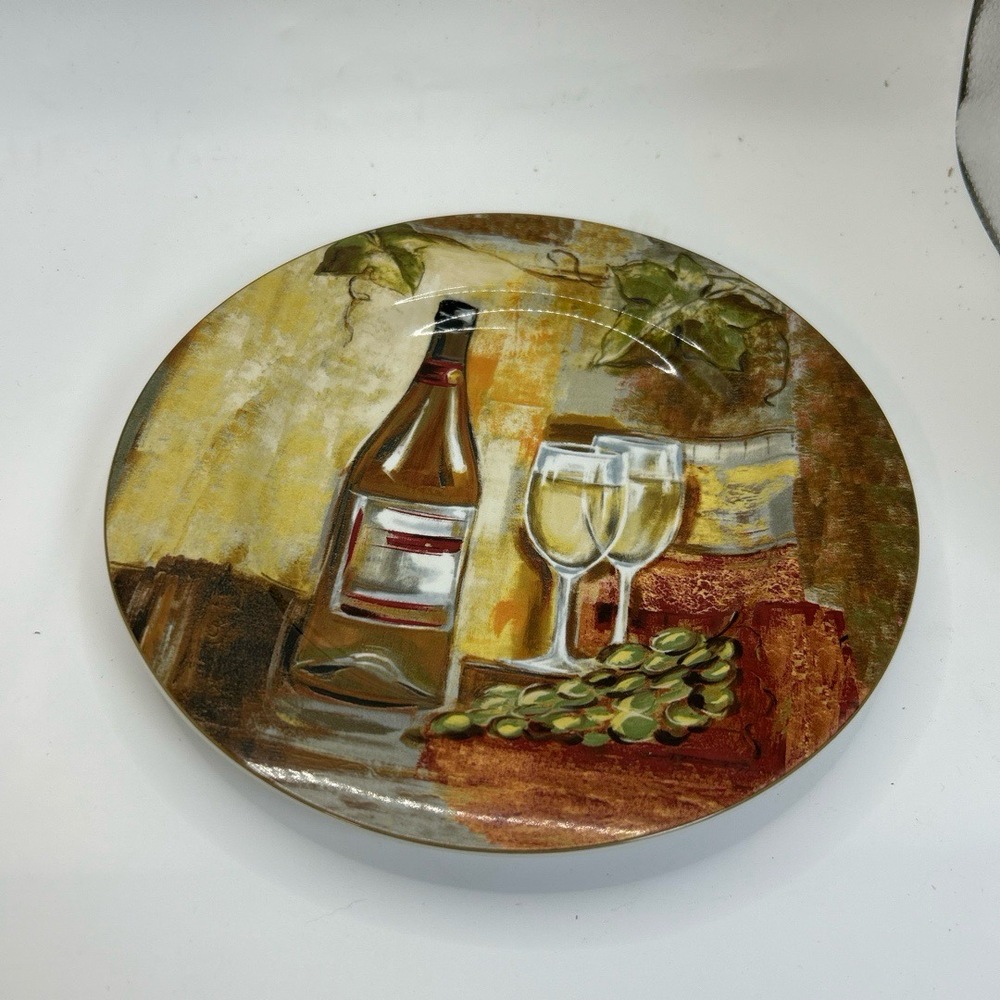 Sakura Table Plate 23cm Multicolor Wine Themed Dishwasher Safe Rustic Tuscan